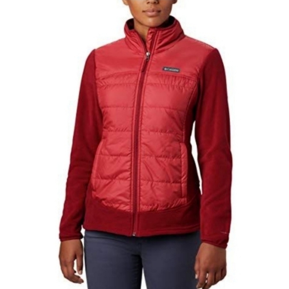 Columbia Women's Basin Butte Red Fleece Full Zip Omni Shield Jacket Size Medium - Picture 2 of 16